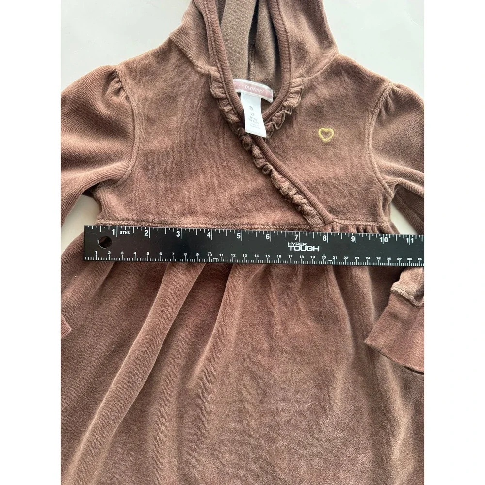 VTG Old Navy 2T Brown‎ Velour Dress